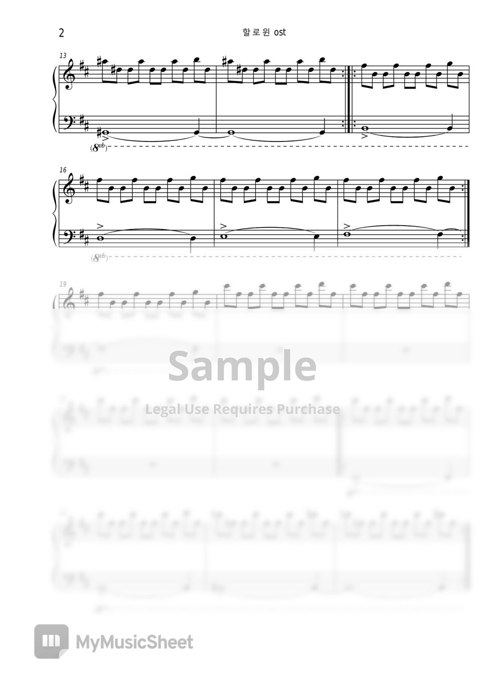 John Carpenter - HALLOWEEN Theme(할로윈 영화 주제곡) (easy sheet) by Pianist Jin