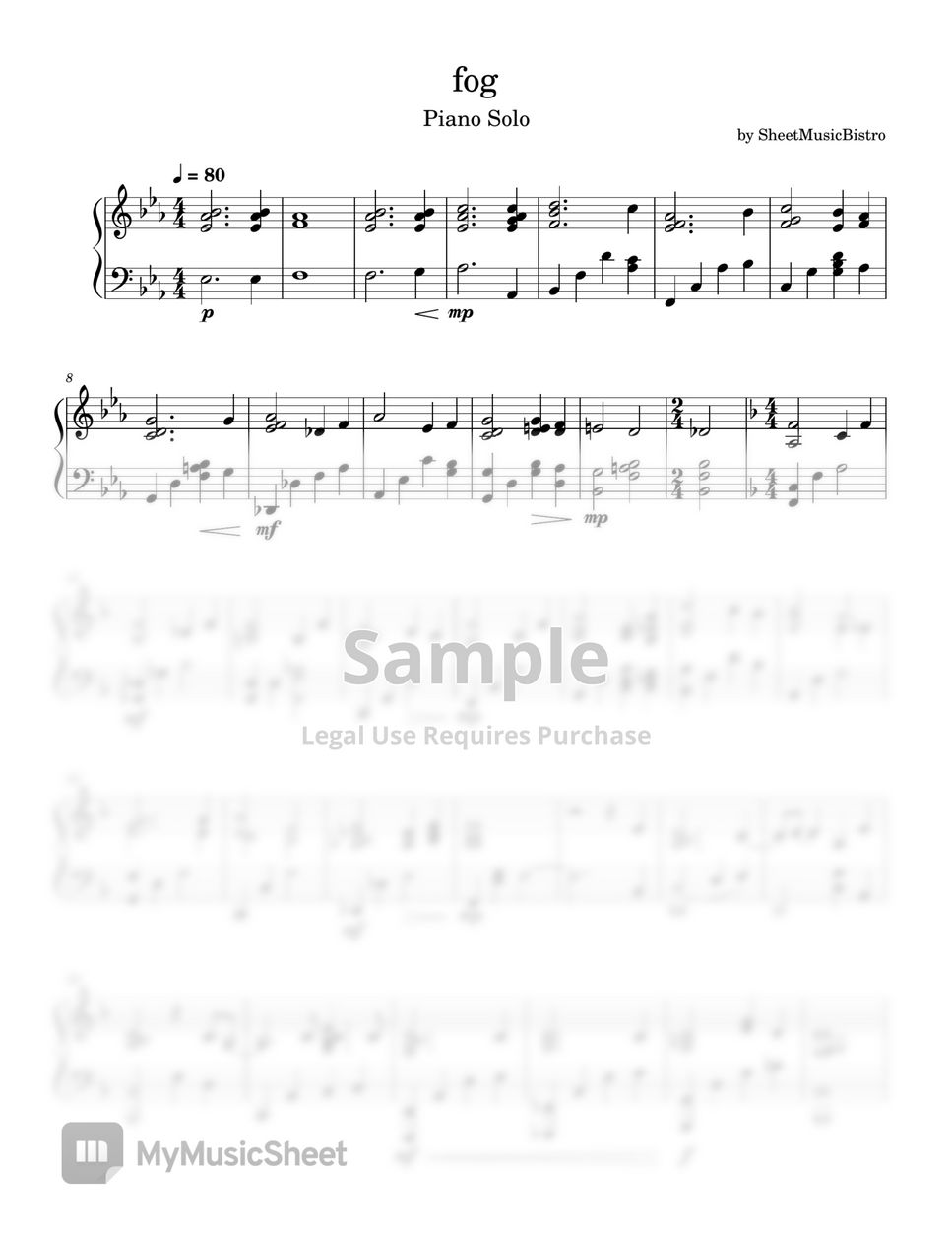 SheetMusicBistro - Fog (Original Composition) Sheets