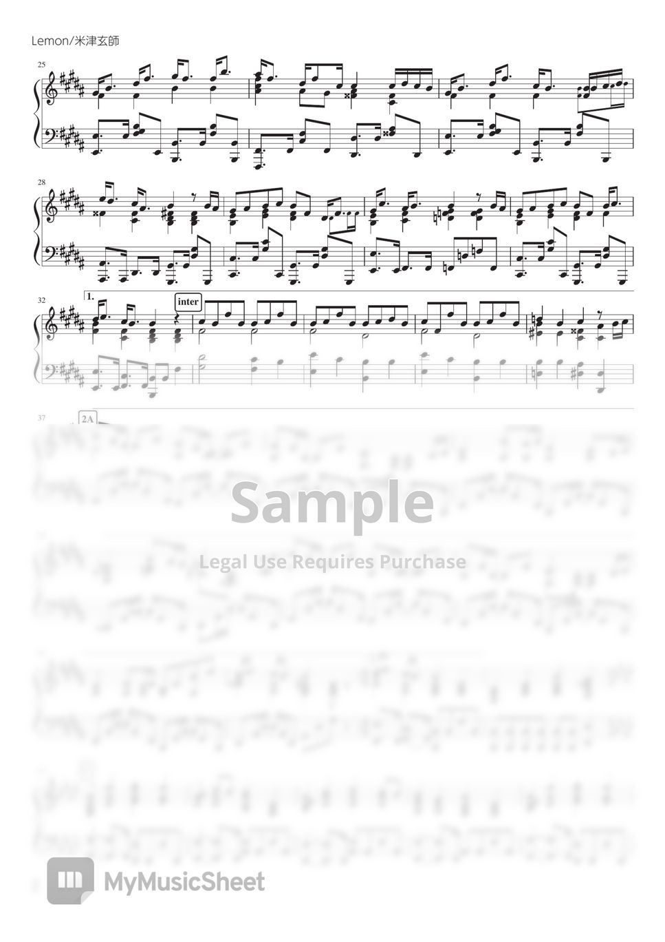 Kenshi Yonezu - Lemon (PianoSolo) by Fukane