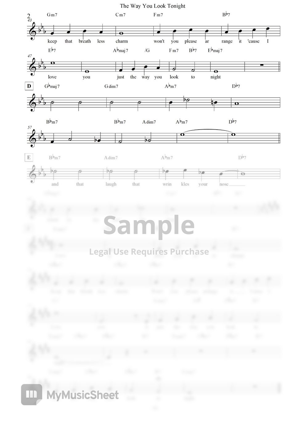 FrankSinatra - The Way You Look Tonight (재즈 악보 / 코드 / 가사 / 송폼 / 정확) by TUTUCU