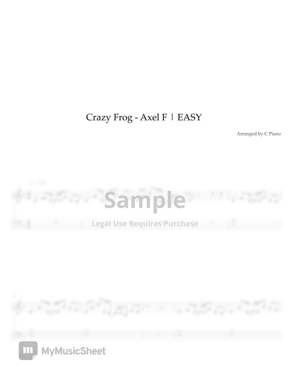 Crazy Frog Axel F (Easy Version) Sheets by C Piano