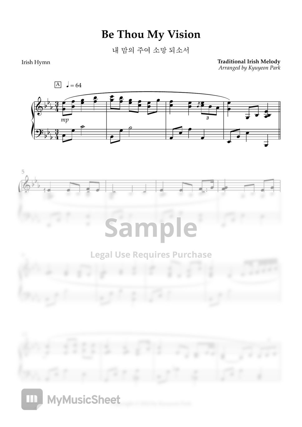 찬송가 484장 - 내 맘의 주여 소망되소서 (Hymn) Sheets By Kyuyeon Park