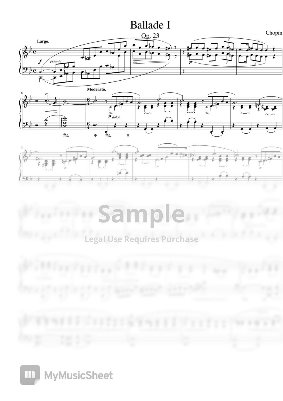 F. Chopin - Ballade no. 1 in G minor Op. 23 Sheets by F. Chopin