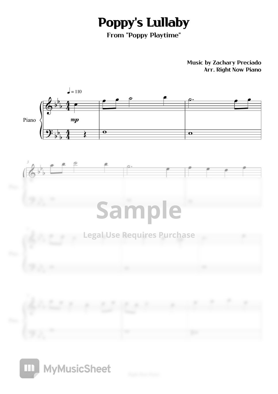 It's Playtime (Poppy Playtime) ~ Piano Sheets Sheet music for Piano (Solo)  Easy