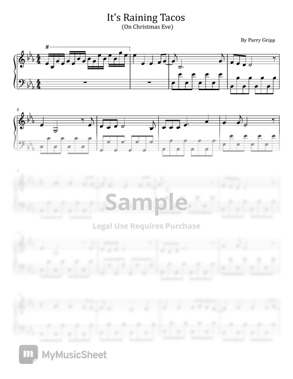 It's Raining Tacos Sheet music for Piano (Solo) Easy