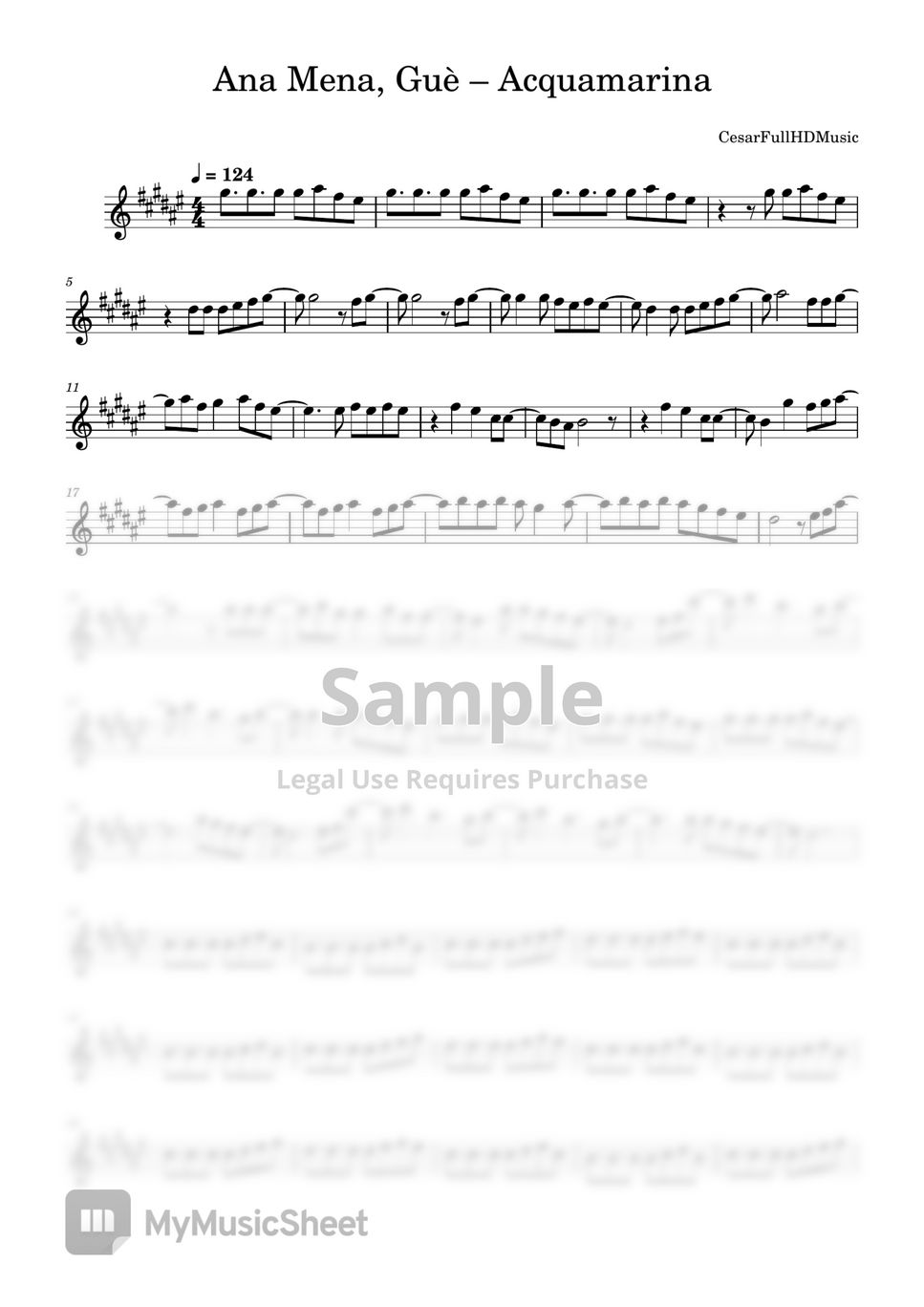 Ana Mena, Guè Acquamarina Sheets