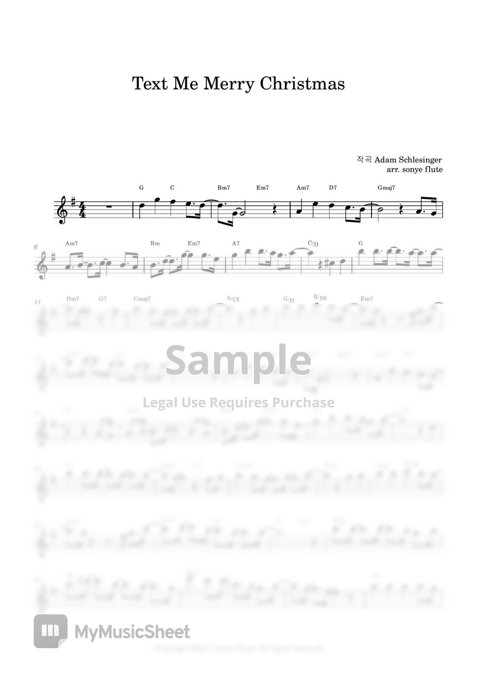 Straight No Chaser - Text Me Merry Christmas (Flute Sheet Music) by sonye flute