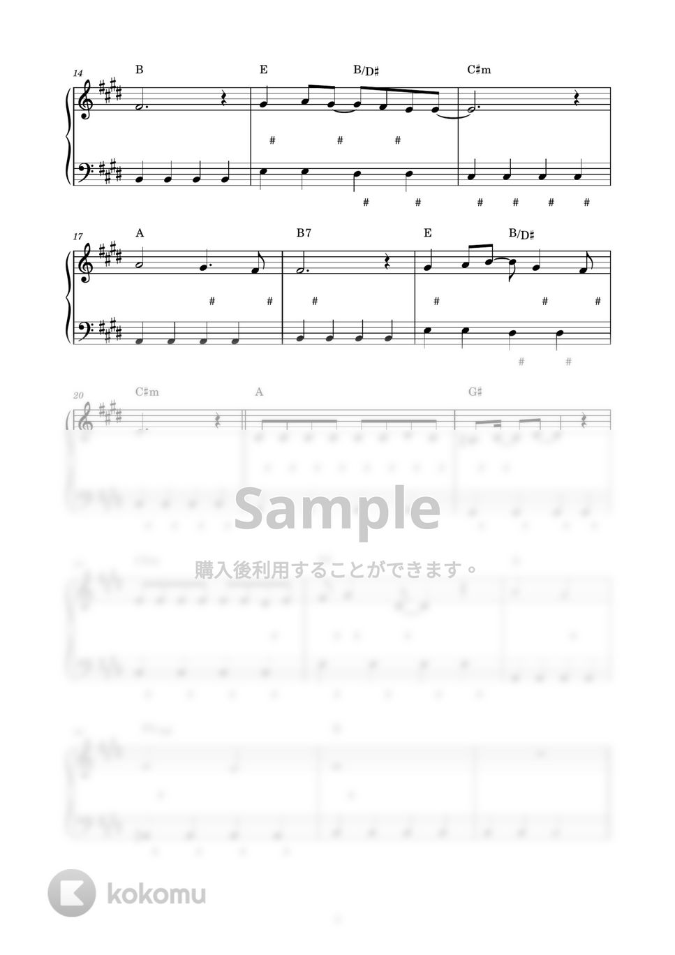 PUFFY - 愛のしるし (ピアノ楽譜 / かんたん両手 / 歌詞付き / ドレミ付き / 初心者向き) by piano.tokyo