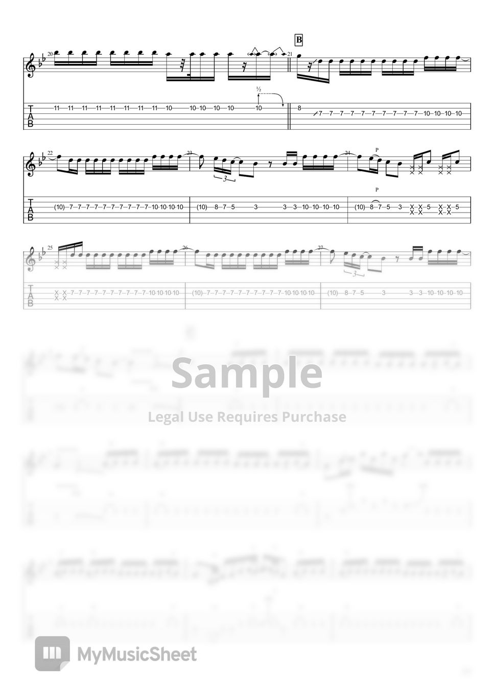 Post Malone Rockstar Tab + 단선 악보 by Kfir Ochaion