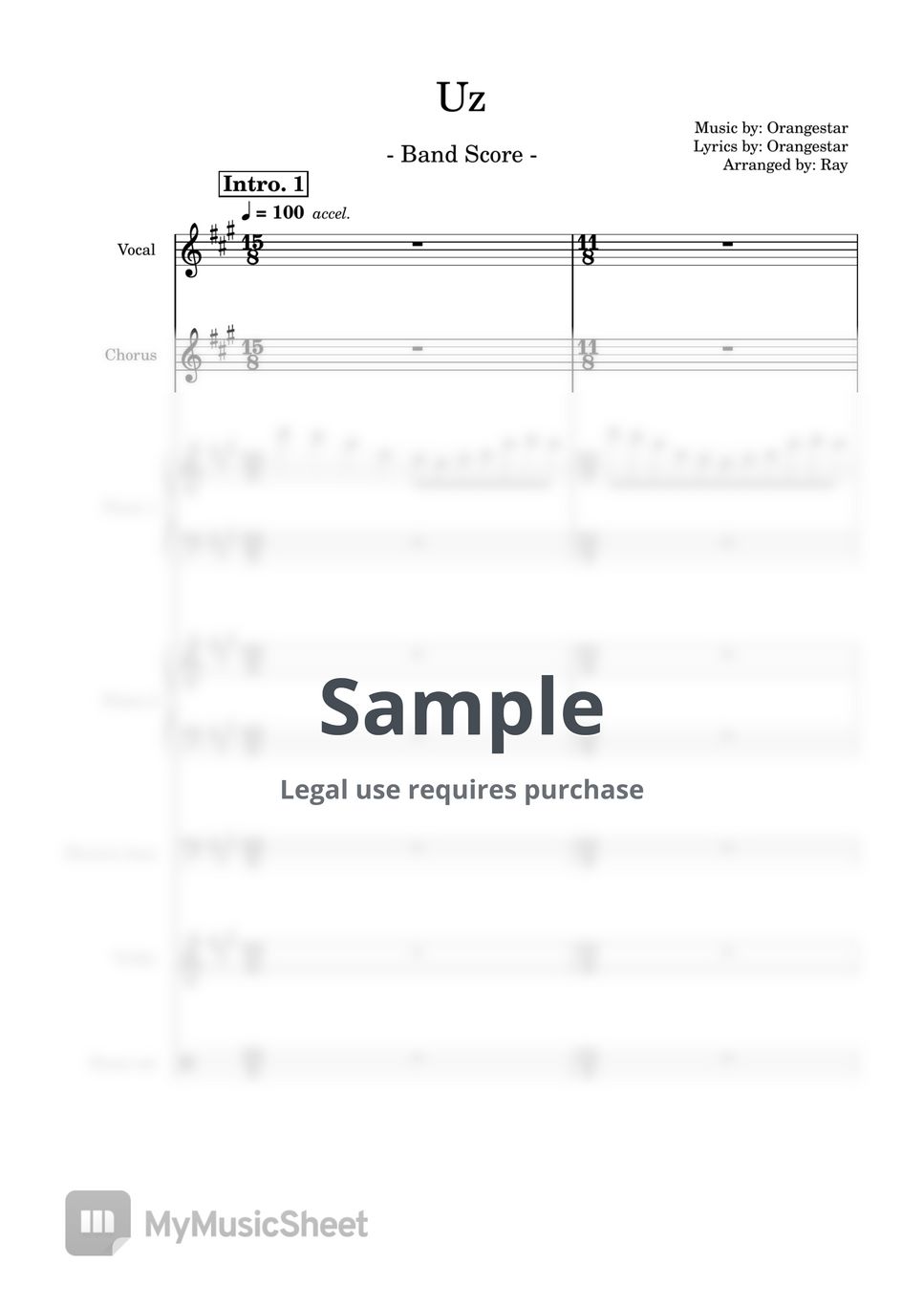 Orangestar - Uz (Band Score) Sheets by Ray