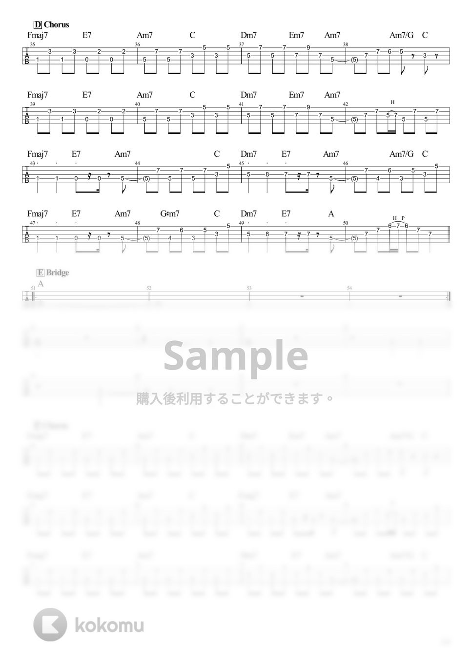 YOASOBI - アイドル (Tabのみ/ベース Tab譜 5弦) by T's bass score