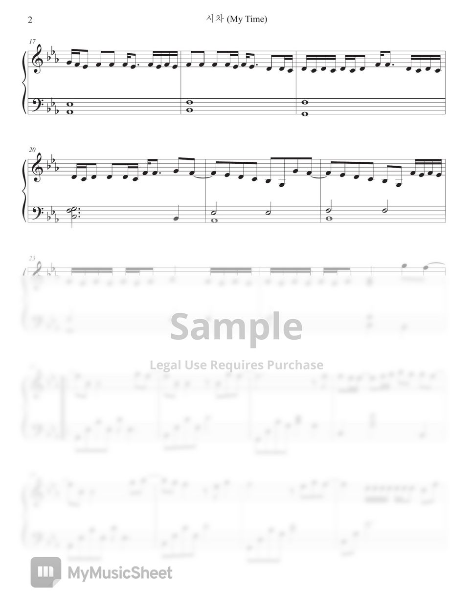 Bts my time easy ver sheets by jinnie j