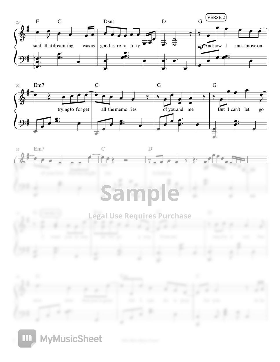 Daryl Ong - Stay (piano sheet music) by Mel's Music Corner