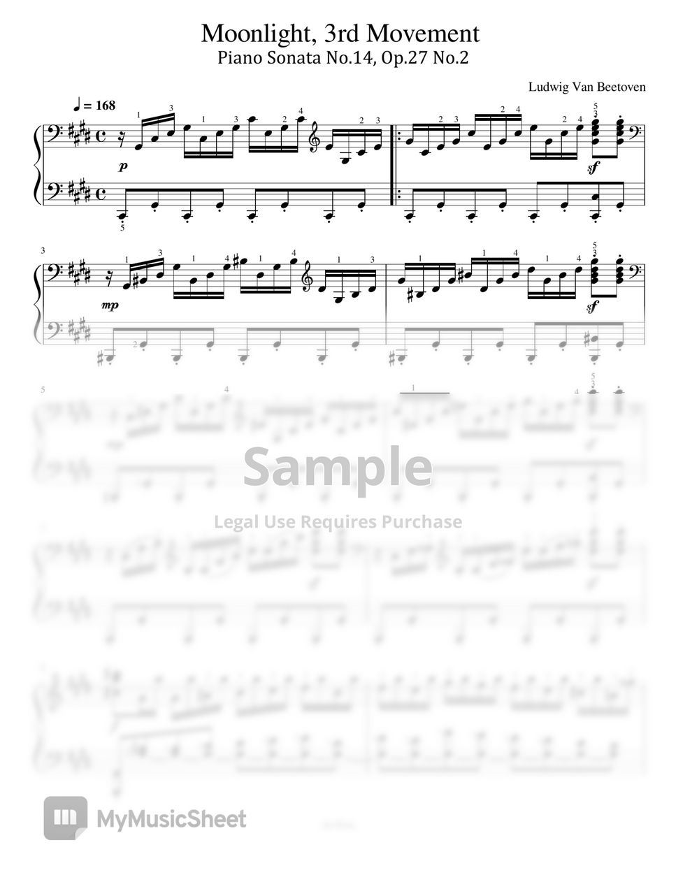 by　(3rd　Sonata　With　van　Op.27　poon　No.2　Movement　Ludwig　