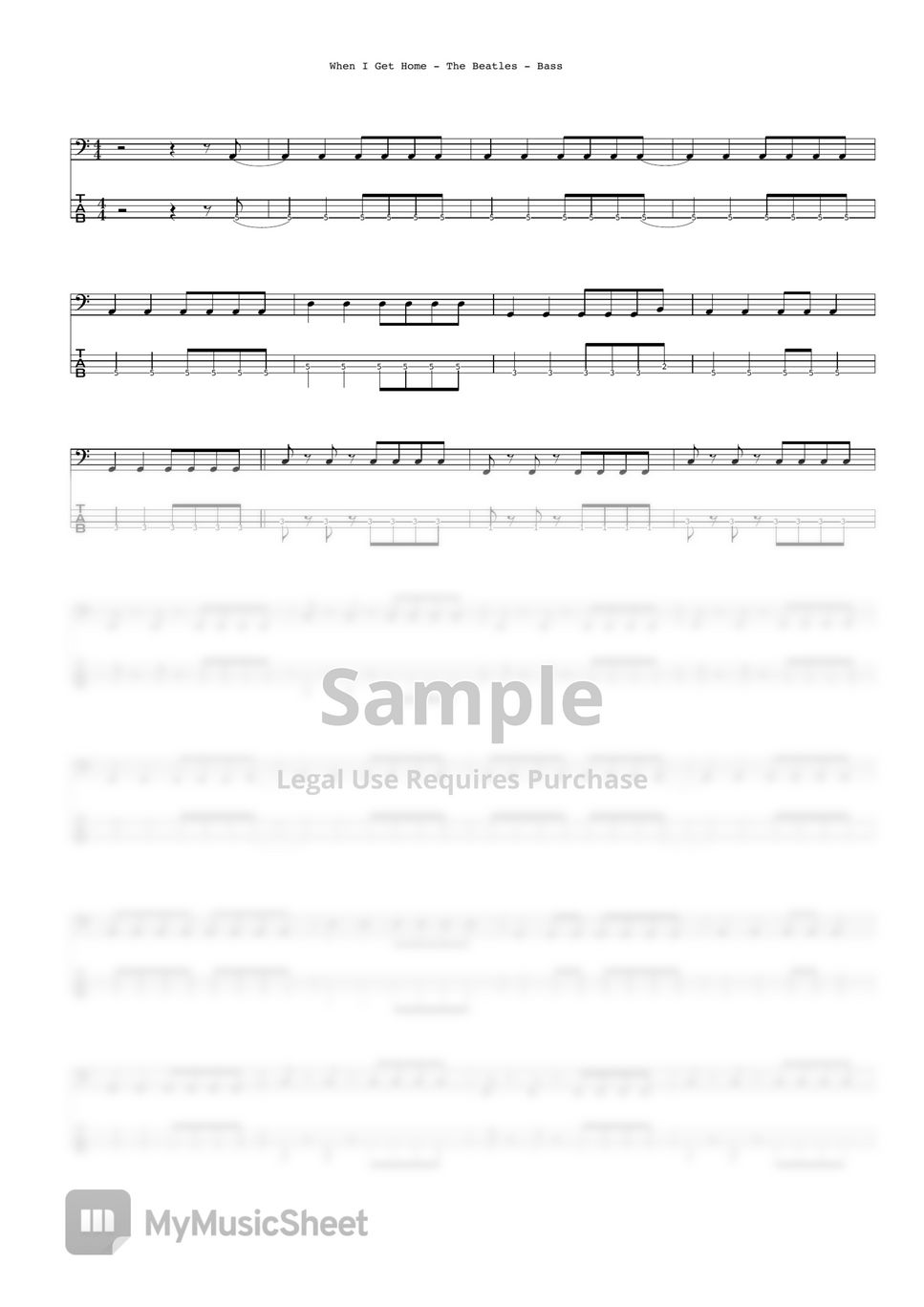the-beatles-when-i-get-home-bass-sheets-by-ryohei-kanayama
