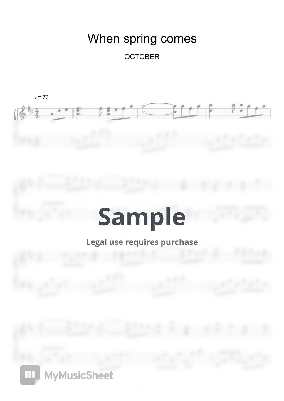 악토버 (OCTOBER) - When spring comes (Sheet Music, MIDI,) by sayu