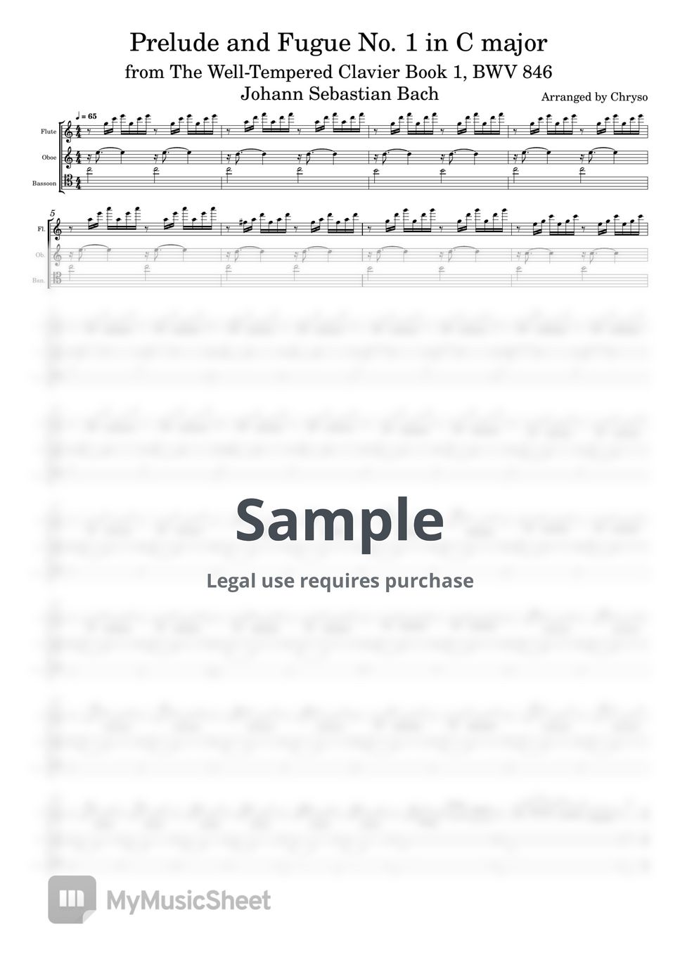 Johann Sebastian Bach - 27. Prelude and Fugue No. 1 in C major (pdf) by Chryso_Chrysoberyl