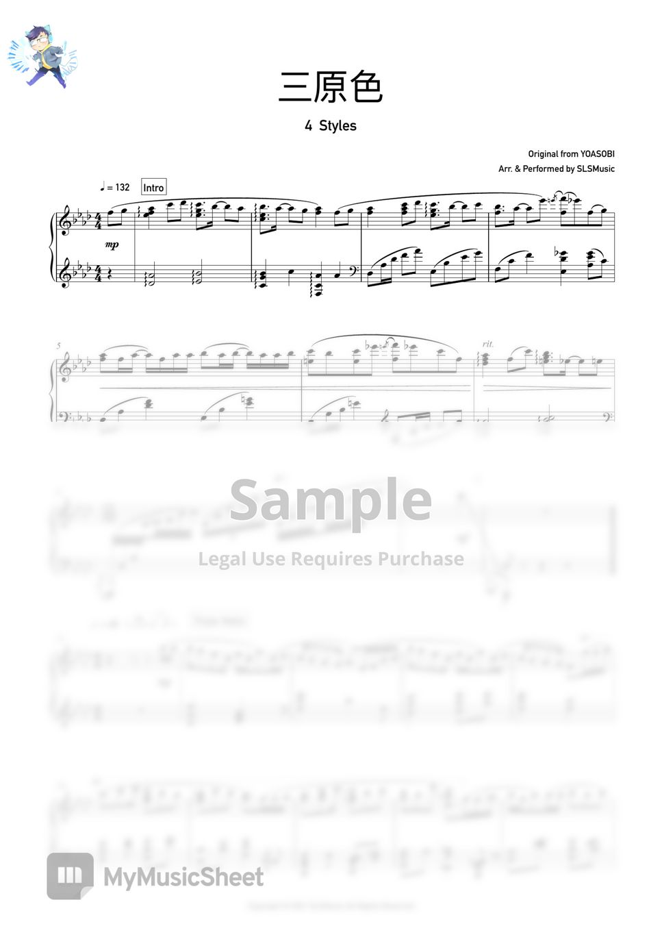 Yoasobi rgb 4 styles sheets by slsmusic
