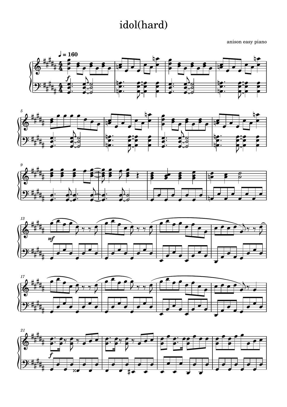 Yoasobi idol hard oshi no ko sheets by anison easy piano
