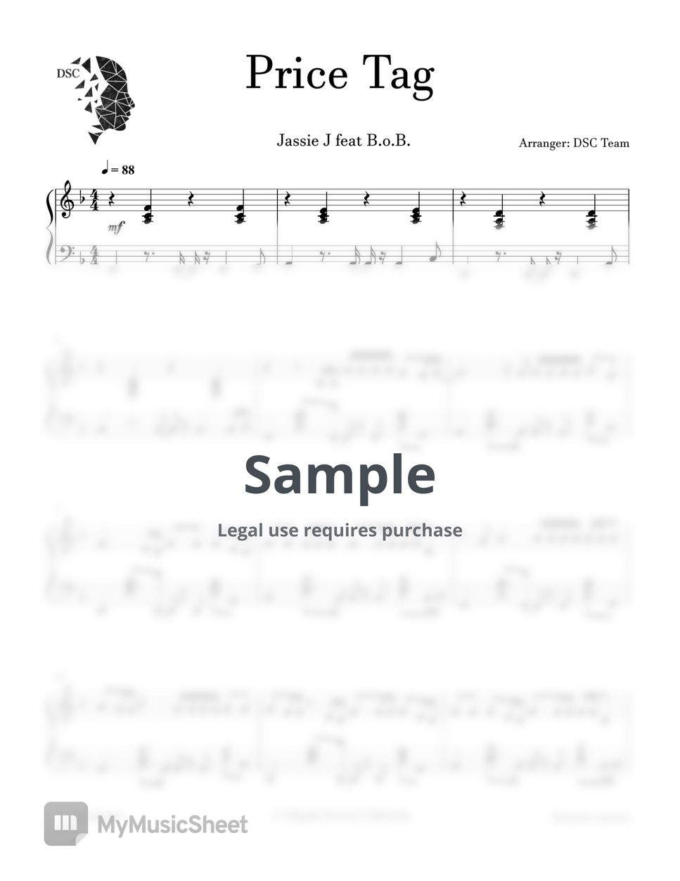 Jessie J - Price Tag Sheets by Digital Scores Collection