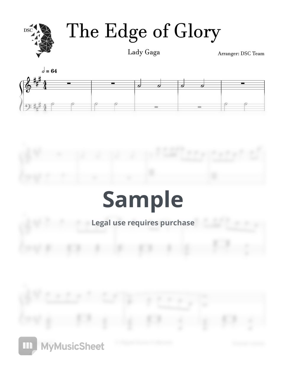 Lady Gaga - The Edge of Glory by Digital Scores Collection