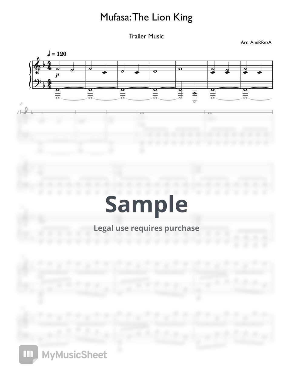 Nicholas britell trailer music mufasa the lion king sheet music by