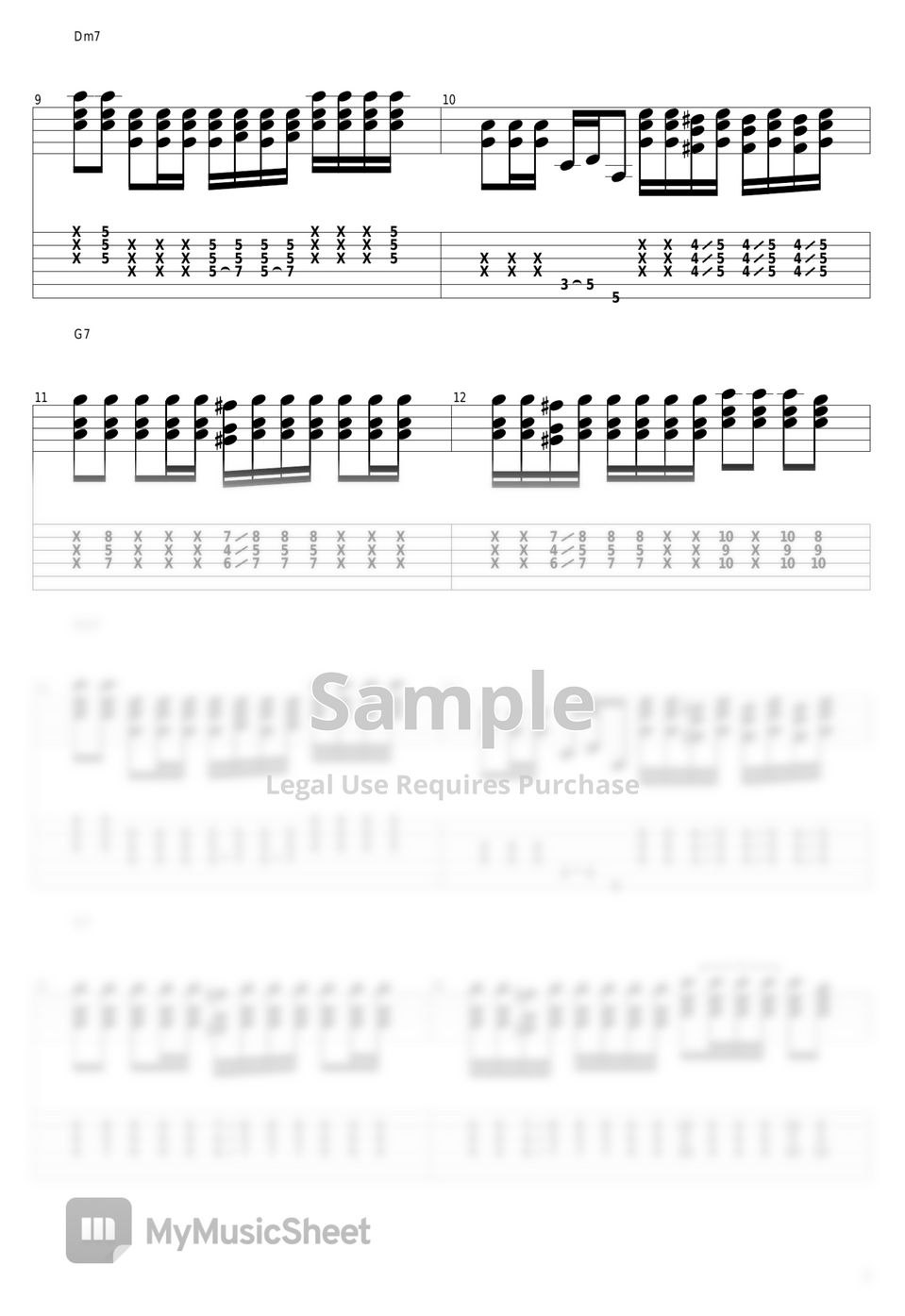 Suchmos - STAY TUNE Tab + 1staff by guitar cover with tab