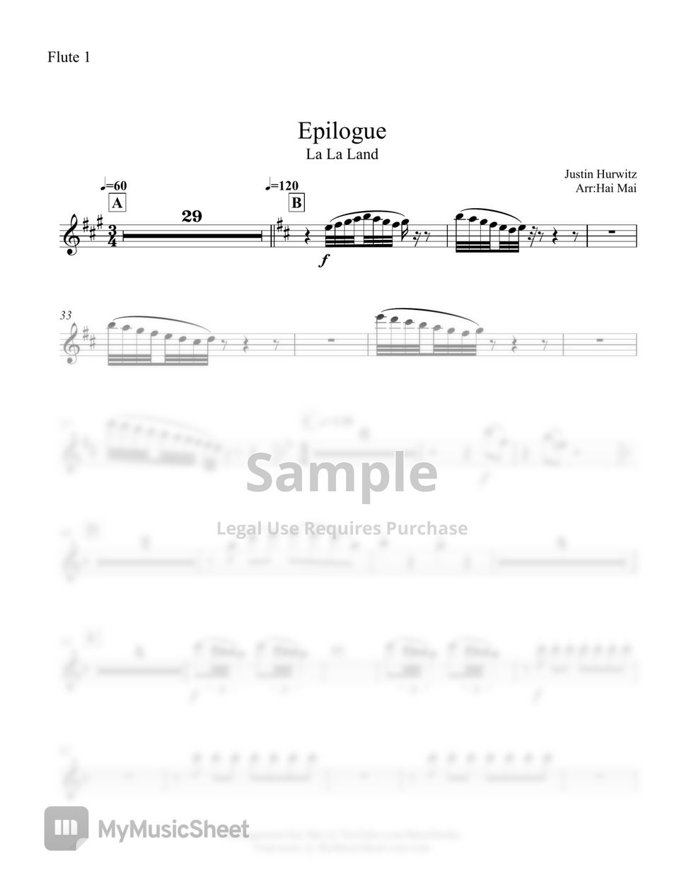 Justin Hurwitz - Epilogue(La La Land) for Orchestra - Set of Part by Hai Mai
