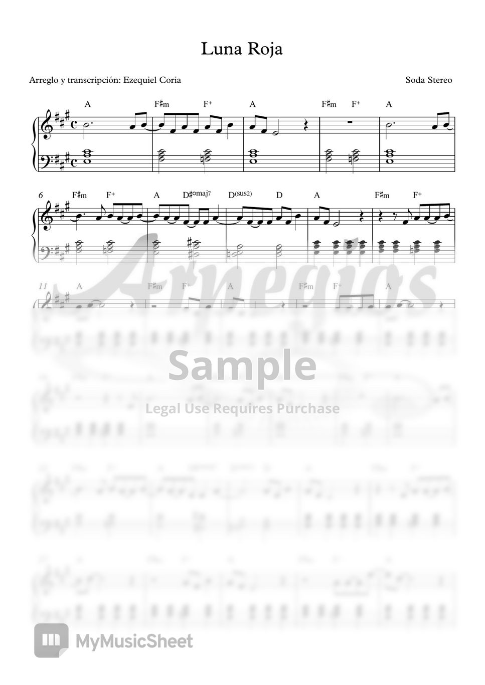 Soda Stereo Luna Roja Sheets by Ezequiel Coria