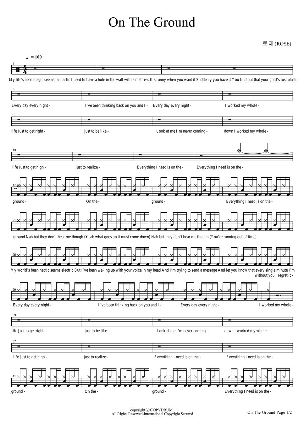 로제 (ROSE) On The Ground Sheet by COPYDRUM