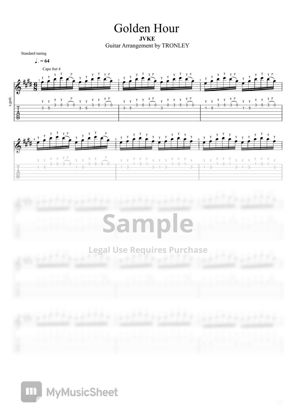 JVKE golden hour Partition musicale by TRONLEY