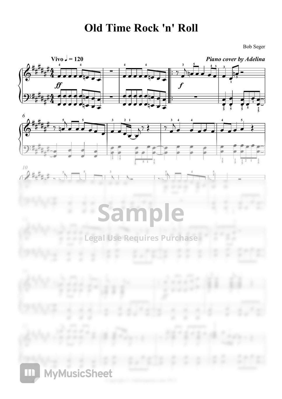 OLD TIME ROCK & ROLL Piano Sheet music