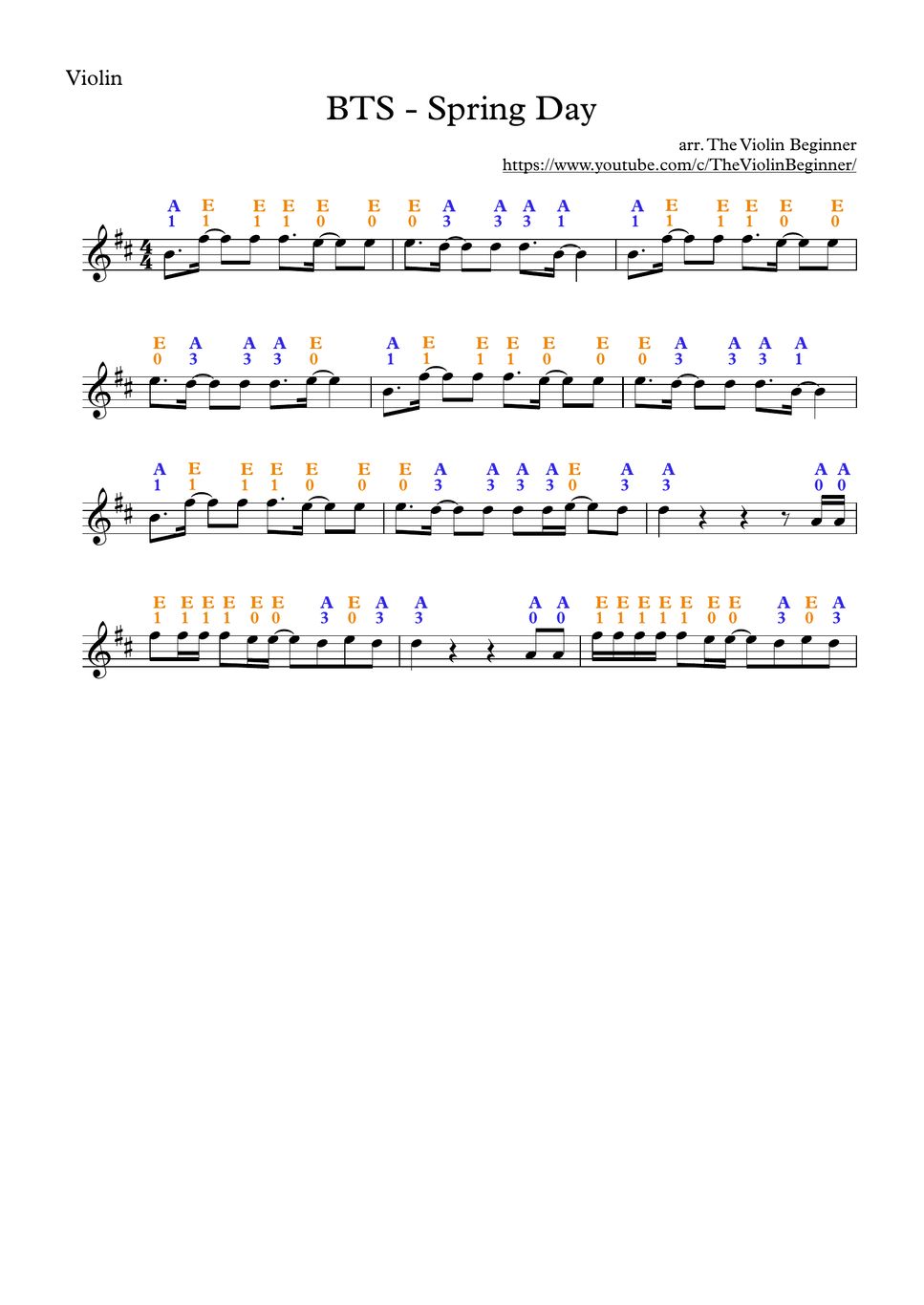 BTS Spring Day Sheet