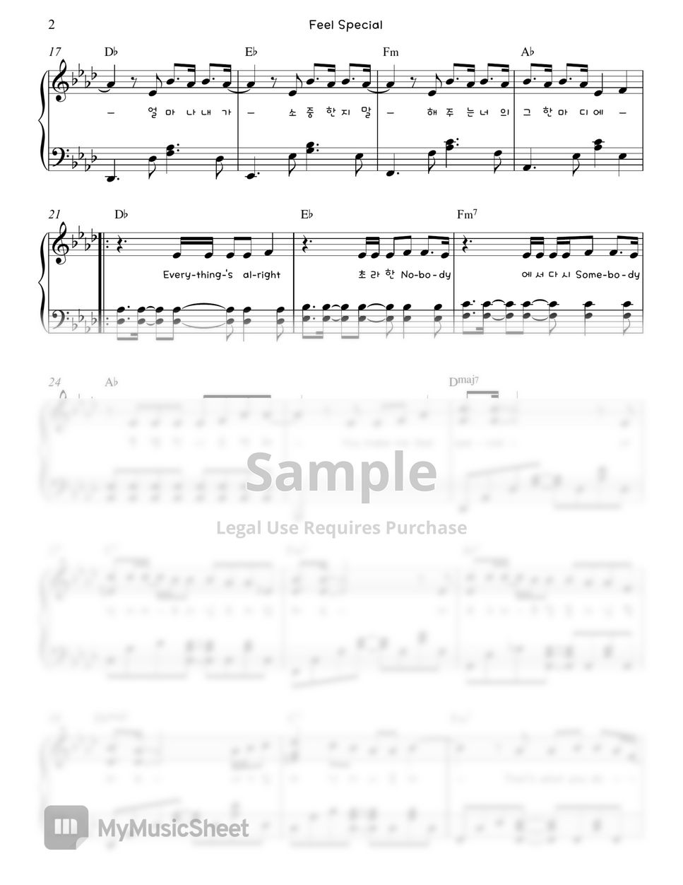 트와이스 (Twice) - Feel Special Piano Sheet by. Gloria L.