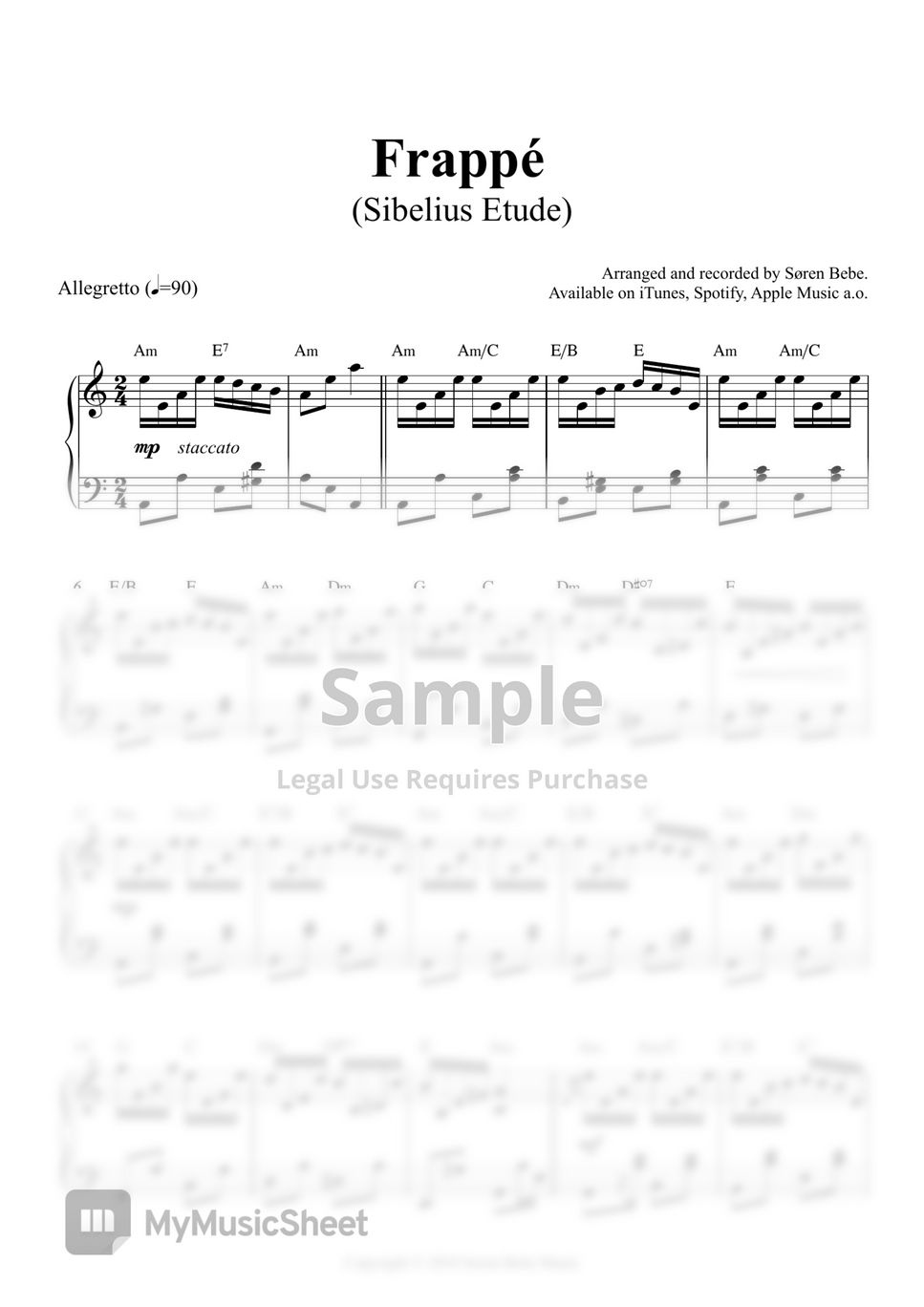 Frappé (Sibelius etude) - Ballet Class Sheet Music