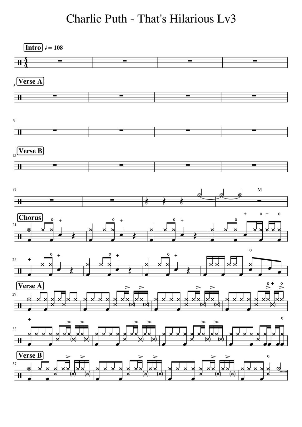 Charlie puth that s hilarious lv3 sheets by yeol s drum