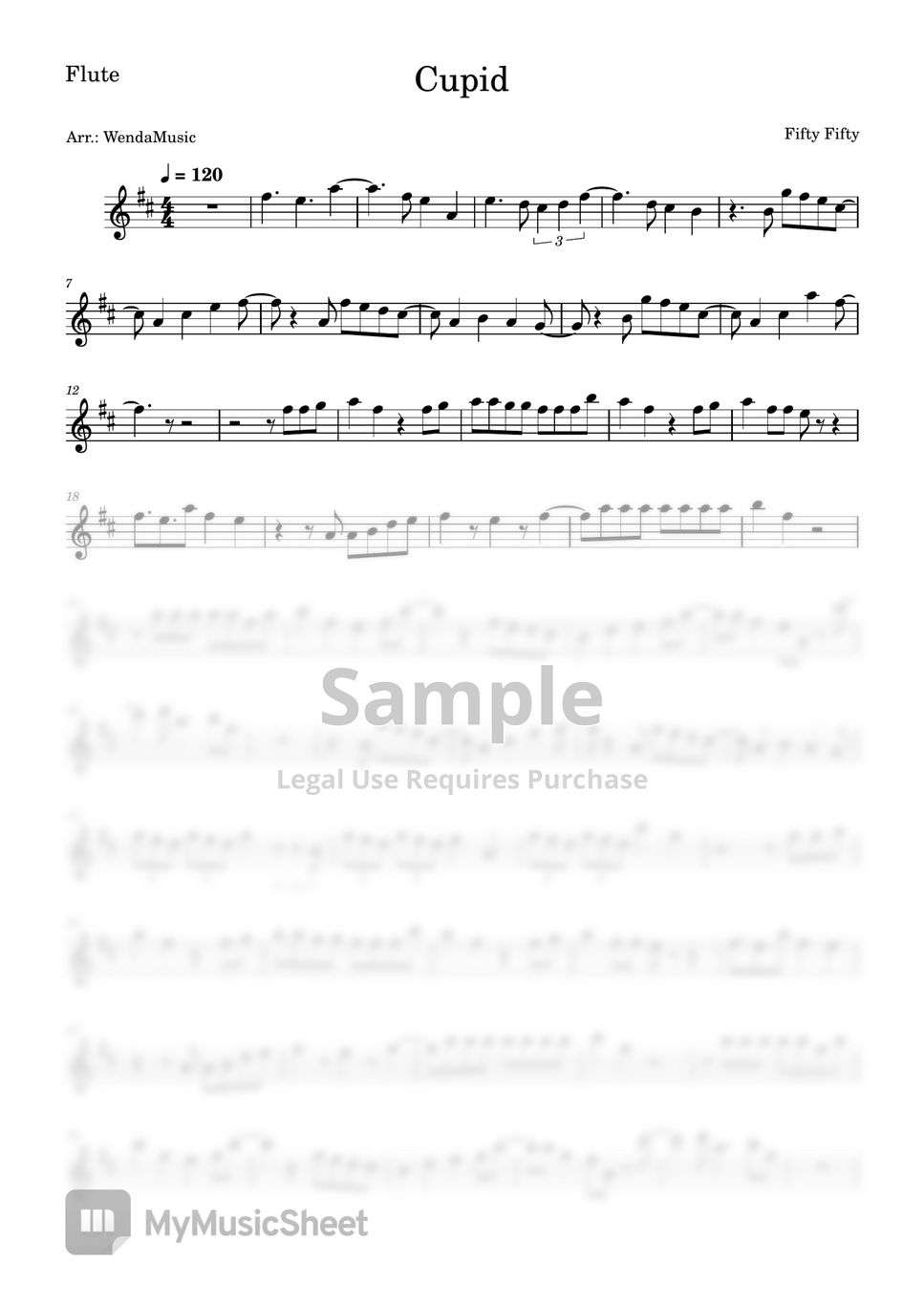 Fifty Fifty - Cupid (Alto Sax) Partitura by WendaMusic