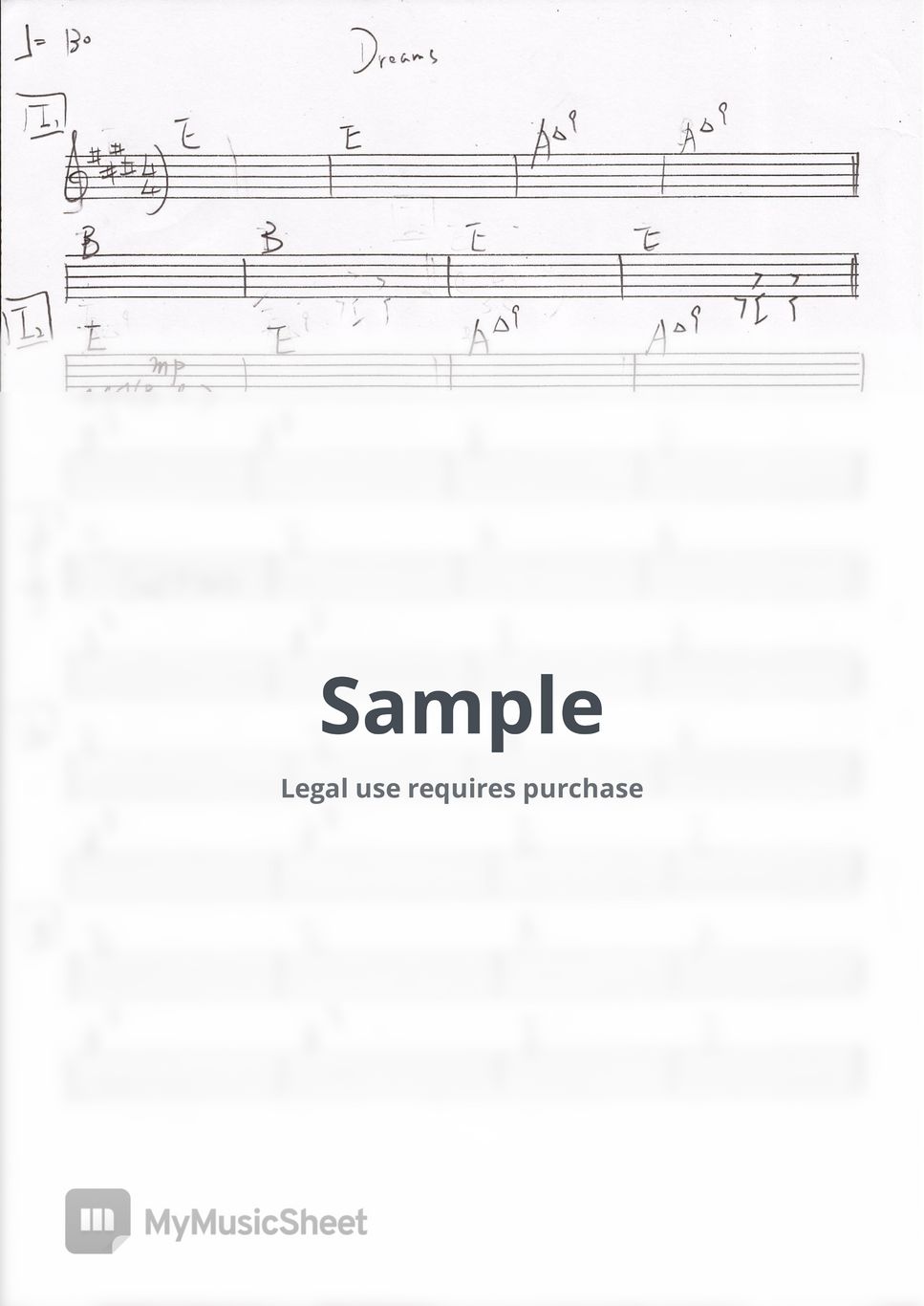 The Cranberries Dreams Tab + 1staff by edward8561