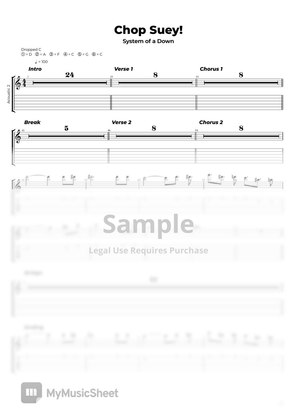 System of a sales down chop suey chords