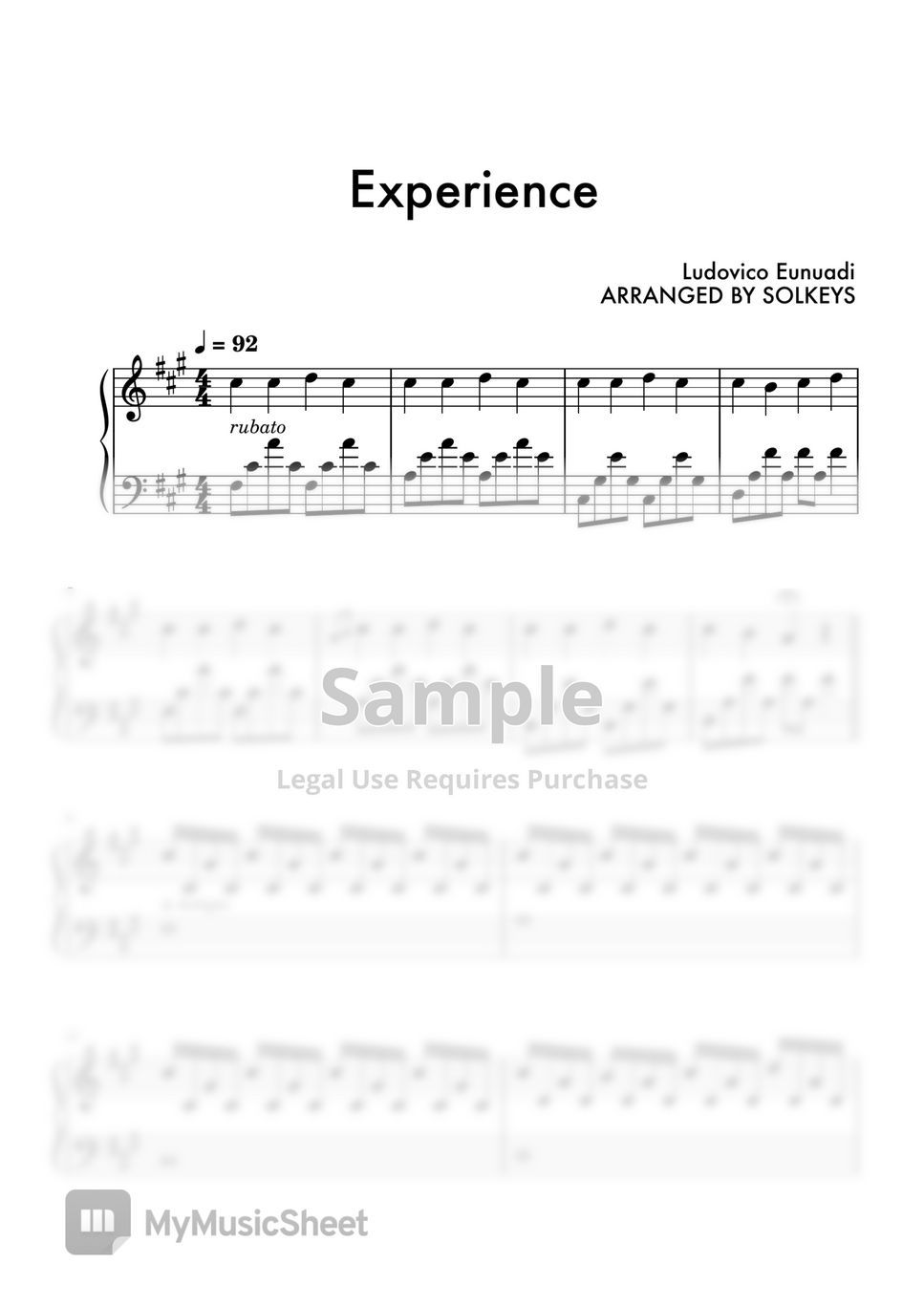 Ludovico Einaudi - Experience Sheets by THIS IS PIANO