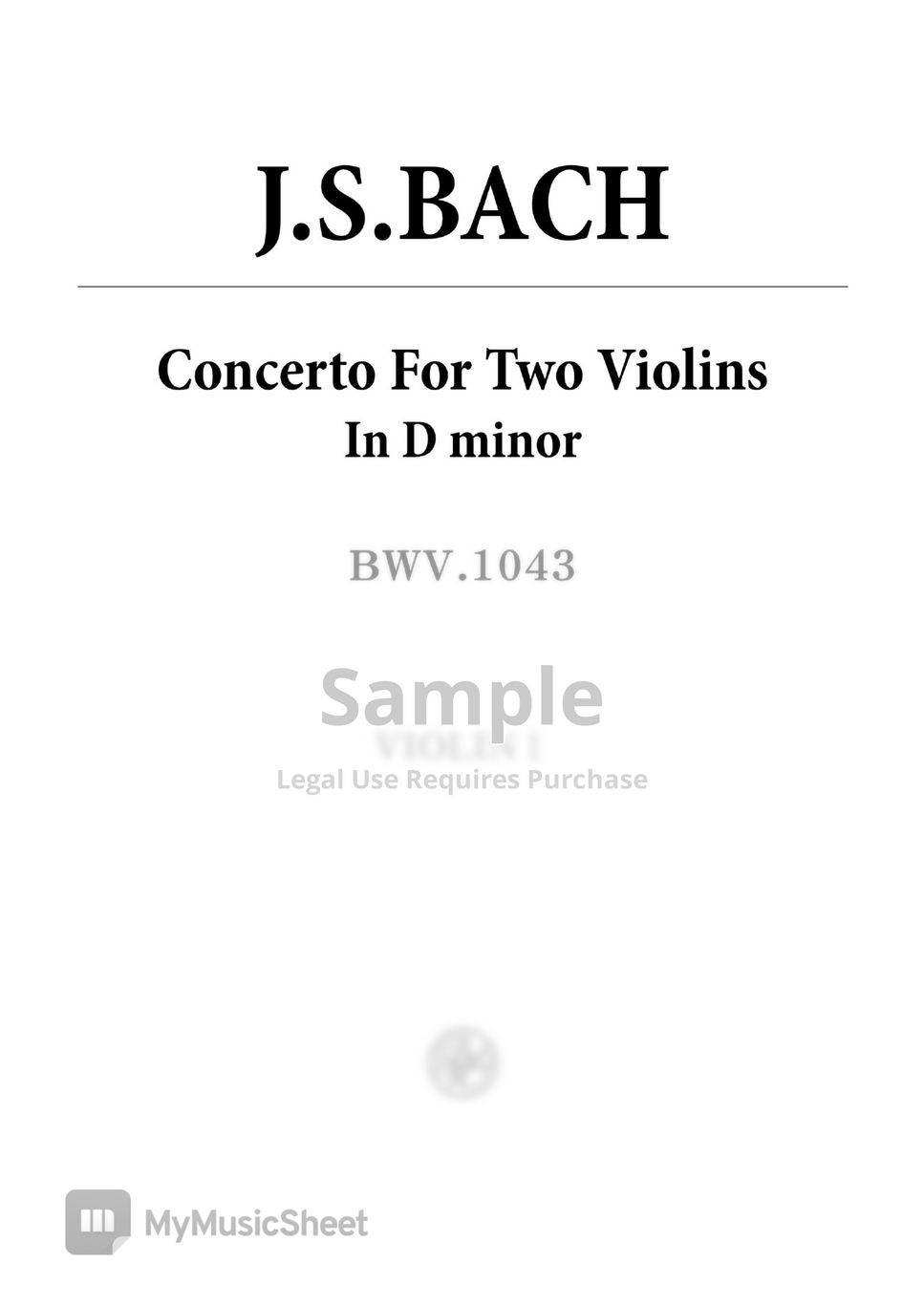 Bach - Concerto for Two Violins BWV.1043 (MR포함) by Lee