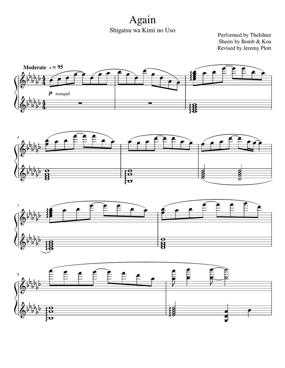 Your lie in april again theishter sheets by theishter