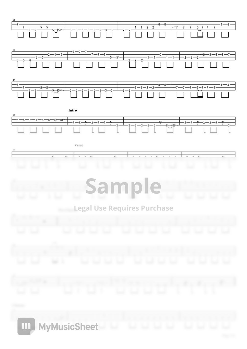 the peggies - Centimeter (Bass TAB) by Muya