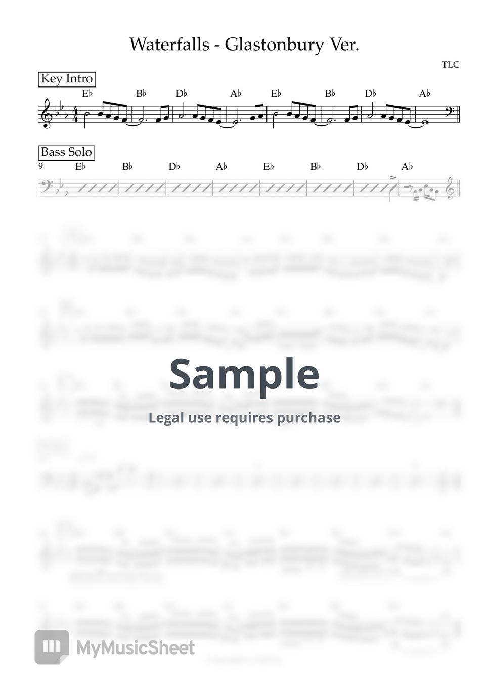 TLC Waterfalls (리드싯) Sheets by SheetMusicOnly1page