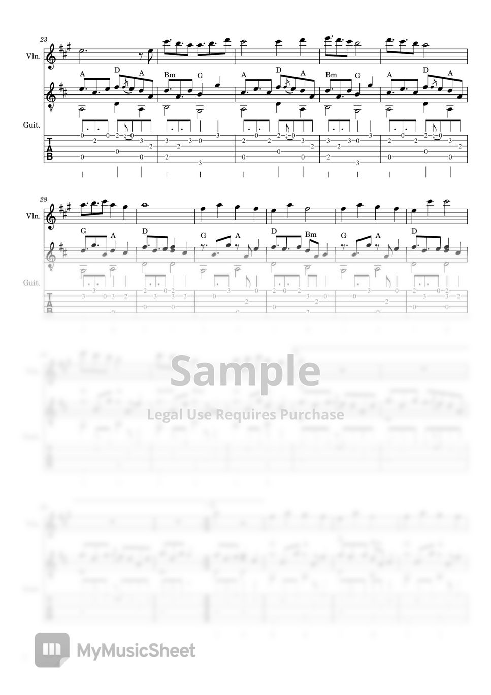  from violin guitar duet tab 1staff by steven