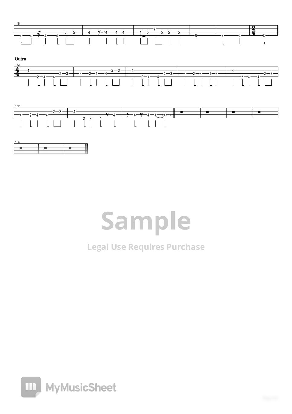 Dyers Eve (Bass Guitar Tab) - Print Sheet Music Now