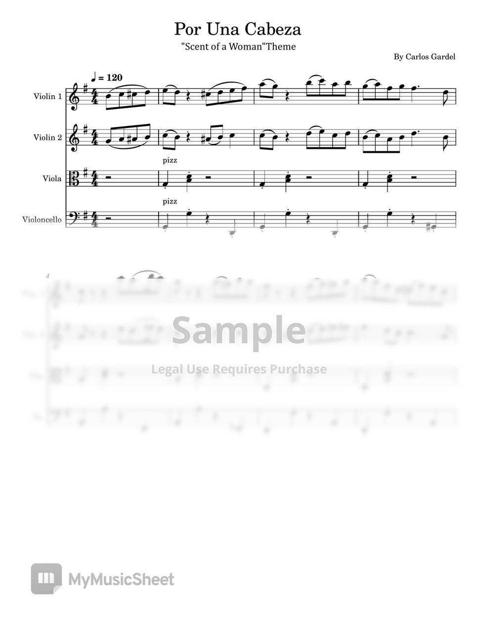 Carlos Gardel Por Una Cabeza ("Scent of a Woman"Theme For String