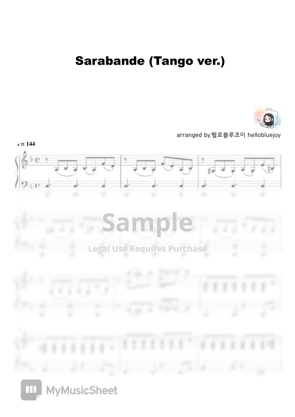G.F.Handel - Sarabande (Tango ver.) by 헬로블루조이 hellobluejoy