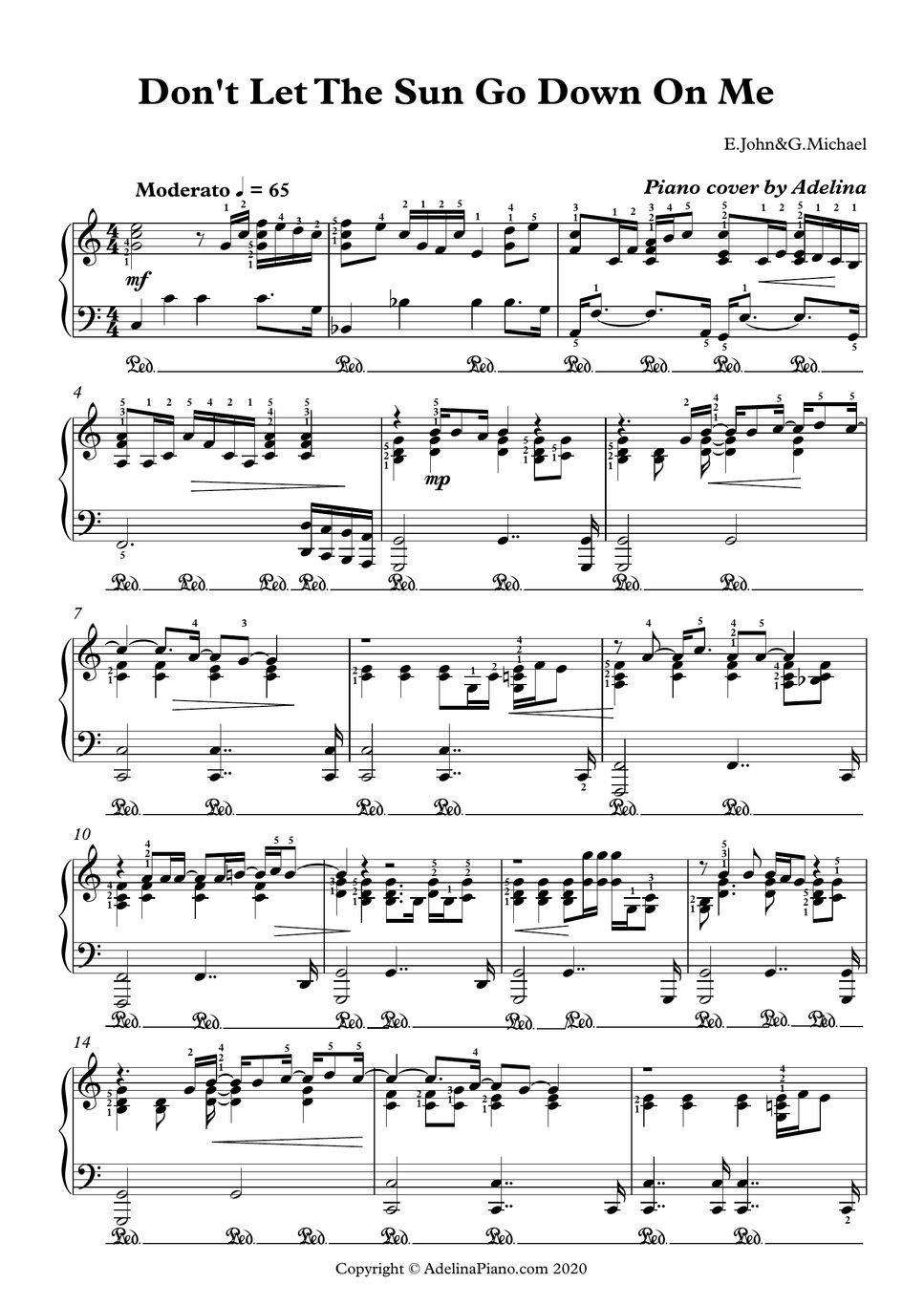 Elton john george michael don t let the sun go down with me sheet