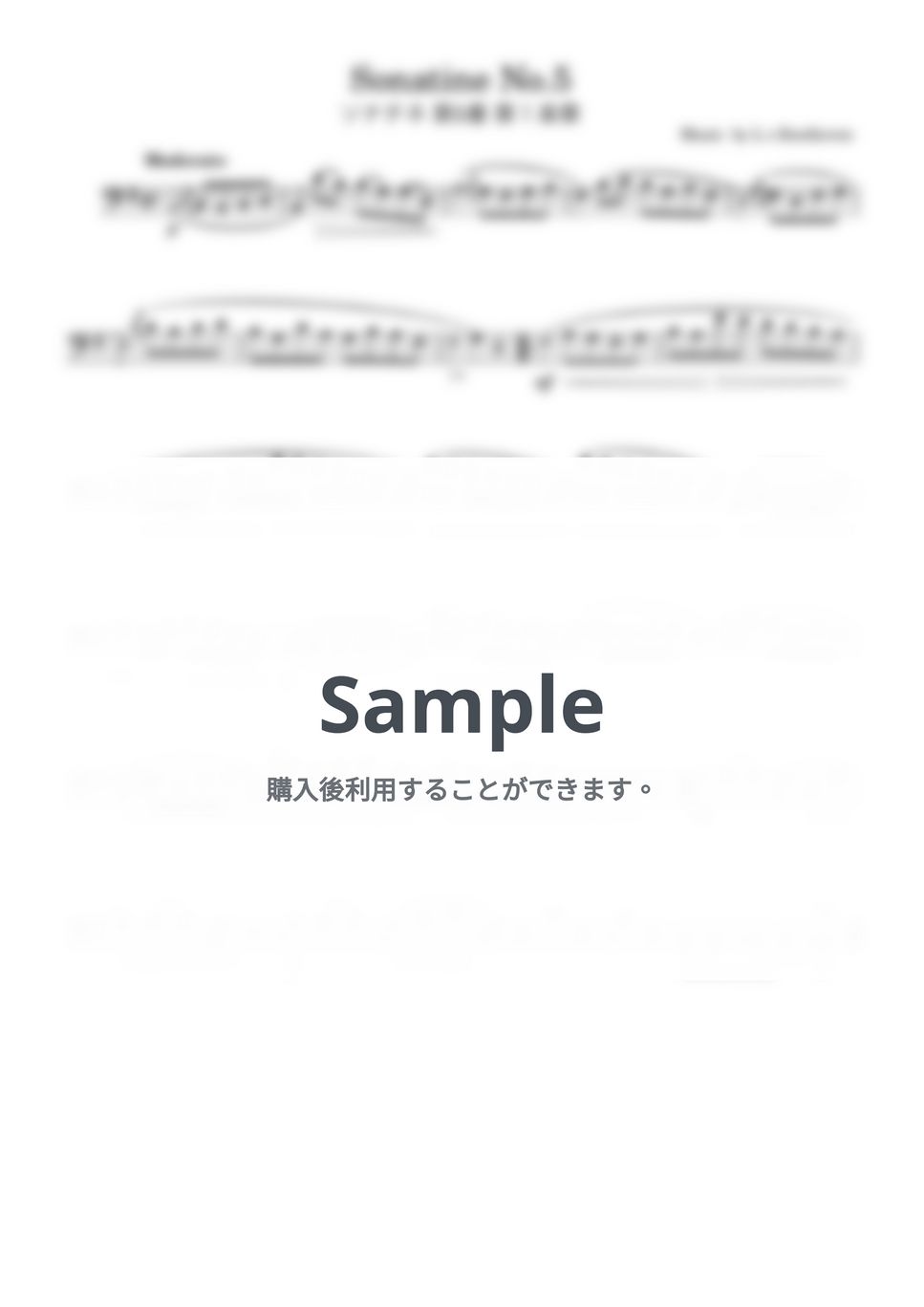 ベートーヴェン - ソナチネ第5番 (ピアノトリオ/クラリネット&amp